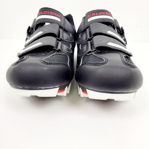 Exustar E-SM308B MTB Cycling Shoe Men 7 US/40EU~Women 8.5 US~White Black Red~NEW - Picture 7 of 12